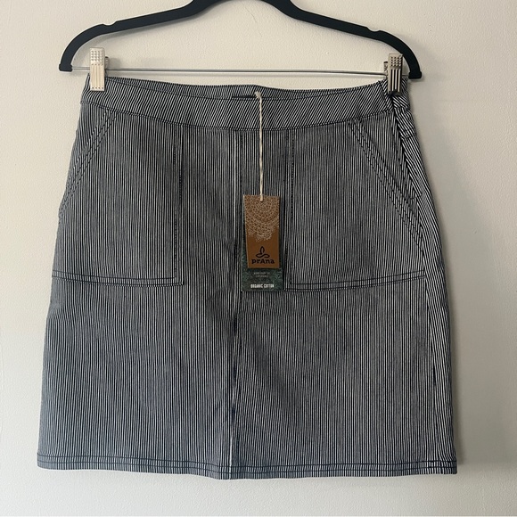 Prana Kara indigo stripe mini skirt‎ Women’s Size 2 - Picture 2 of 10